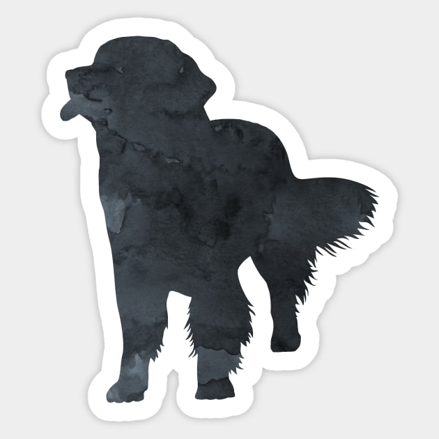 Newfoundland Dog Newfie Art Black Silhouette Sticker by BittenByErmines